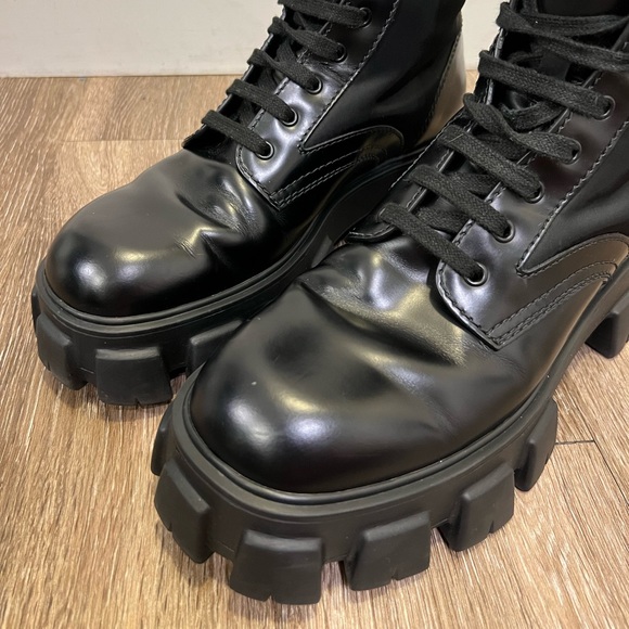 PRADA Monolith Leather and Re-Nylon Boots - 💯 AUTHENTIC - SZ 9 - Picture 8 of 15